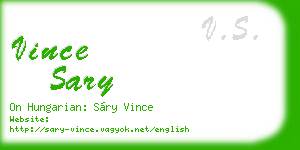 vince sary business card
