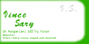 vince sary business card